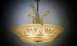 Ang. Barovier & Toso – Murano ampel plafond, ca. 1945–1955. Nyt el. Pickup only. Ø47