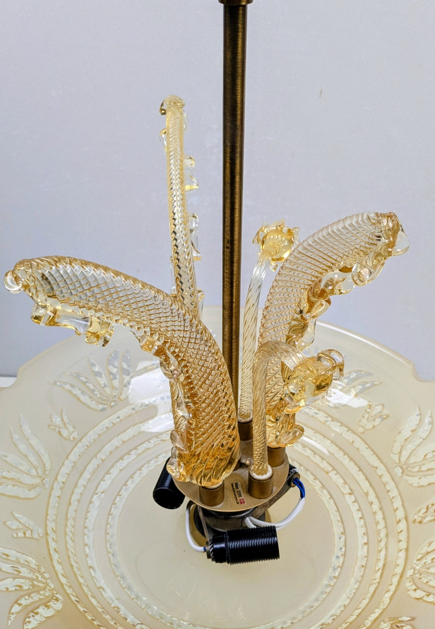 Ang. Barovier & Toso – Murano ampel plafond, ca. 1945–1955. Nyt el. Pickup only. Ø47