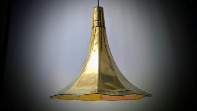 Antik Grammofon tragt lampe fra 1920. Ø43. 40cmH. Nyt el.