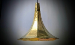 Antik Grammofon tragt lampe fra 1920. Ø43. 40cmH. Nyt el.