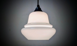 Antik opalglas pendel fra 1930. Holmegaard Type 5. Fuld restaureret. Nyt el. Ø20