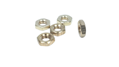 Flad Interiør Messing  M4 lampe møtrik  (Nye). Sæt med 5 stk.