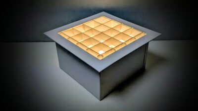 Ny North Light plafond E27 i hvid. (Indbygnings plafond). 1990. Ubrugt