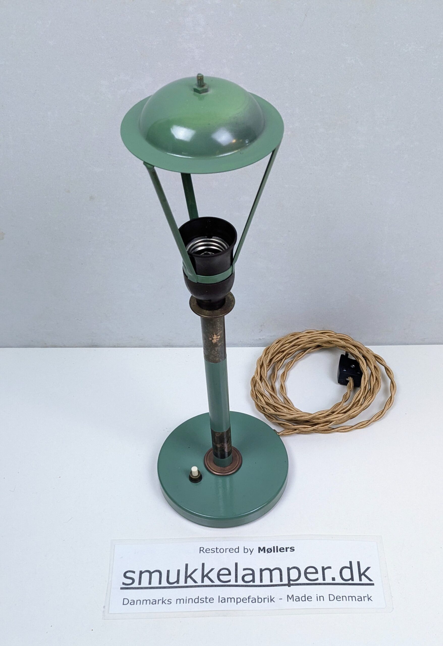 Fog og Mørup bordlampe 1940. Fuld restaureret. Messing og nylakeret. 42 cmH. - Billede 3