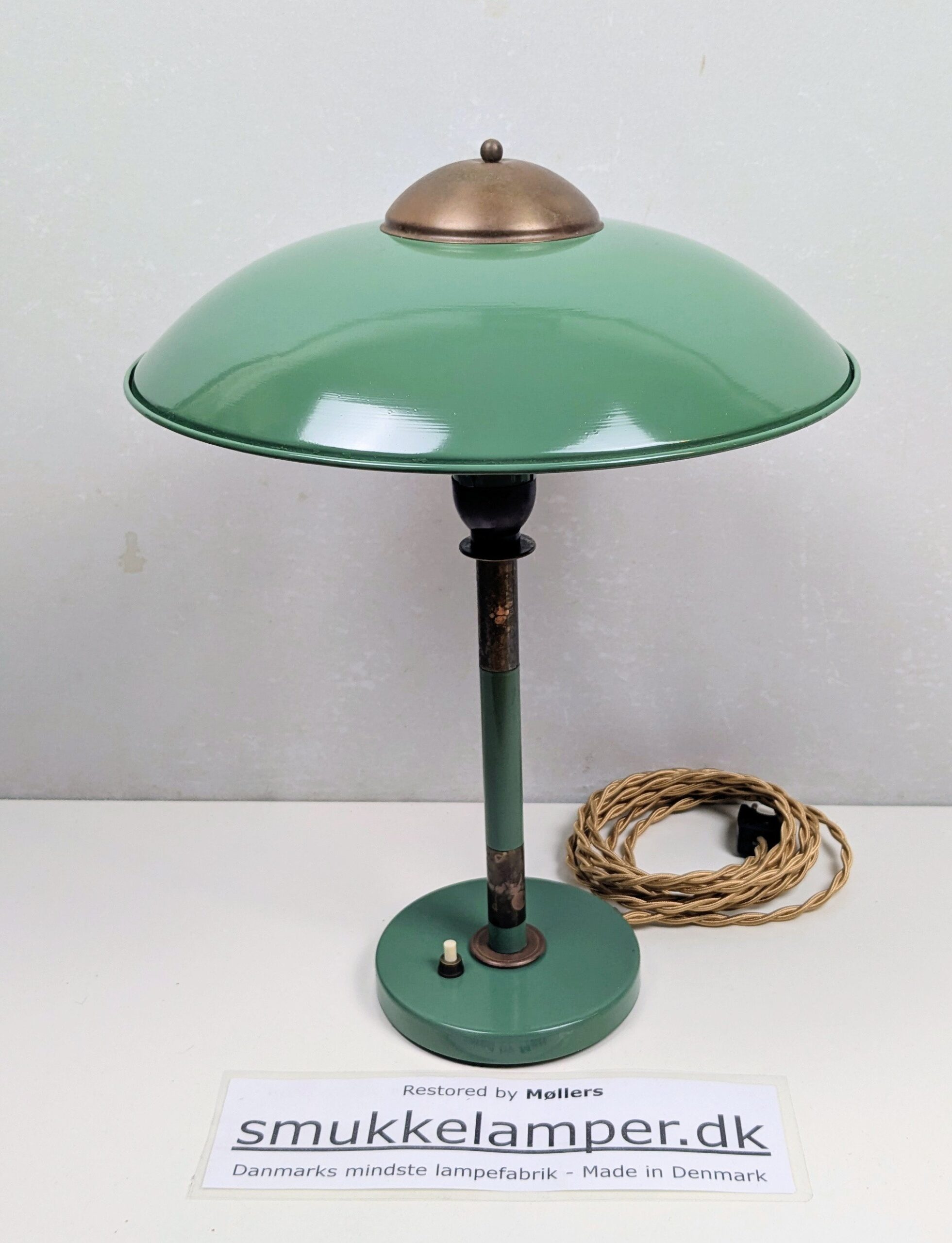 Fog og Mørup bordlampe 1940. Fuld restaureret. Messing og nylakeret. 42 cmH. - Billede 6