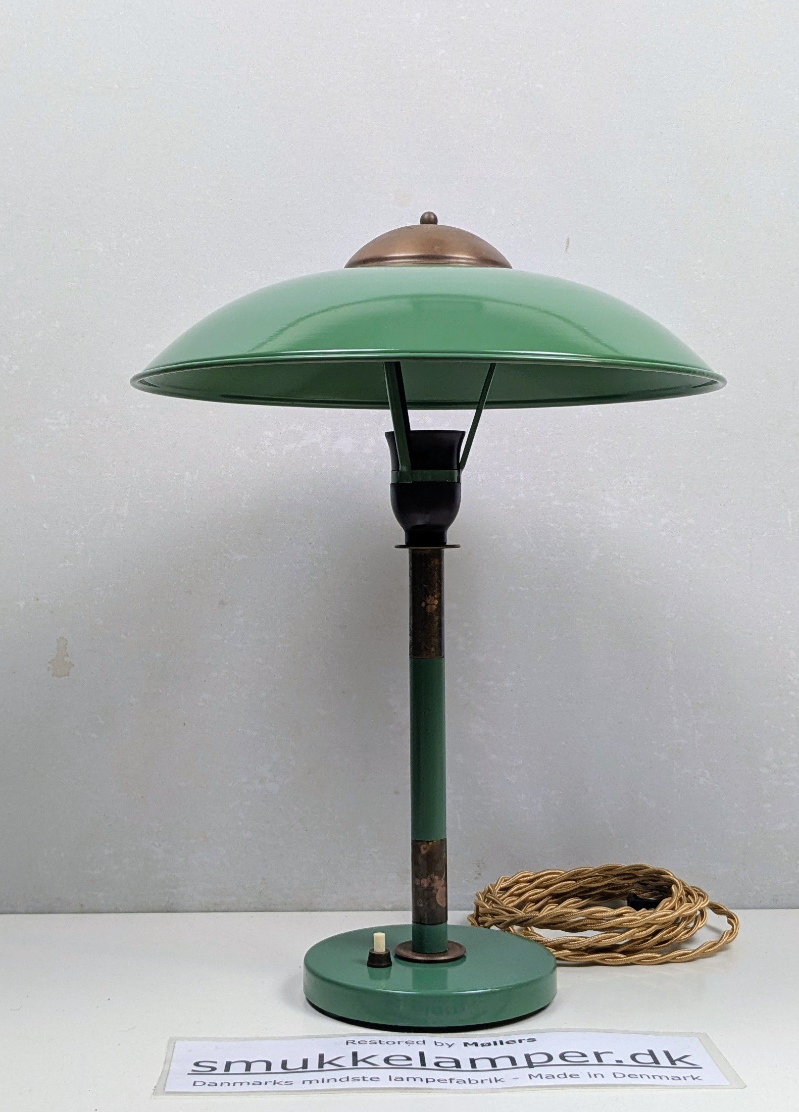 Fog og Mørup bordlampe 1940. Fuld restaureret. Messing og nylakeret. 42 cmH. - Billede 4