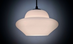 Antik opalglas pendel fra 1930. Holmegaard. Fuld restaureret. Nyt el. Ø23