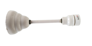 Sjældent Porcelæn og emalje ophæng og fatning fra 1920. 30cm. T. lampeglas med Centerhul.