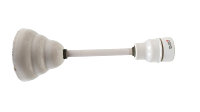 Sjældent Porcelæn og emalje ophæng og fatning fra 1920. 30cm. T. lampeglas med Centerhul.