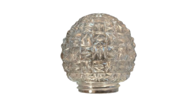 Vintage lampeglas til badeværelset. IFØ gevind 85 mm.  Ø15 cm. 1970. Klart glas