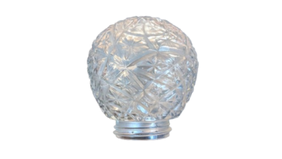 Vintage lampeglas til badeværelset. IFØ gevind 85 mm.  Ø15 cm. 1970. Klart glas