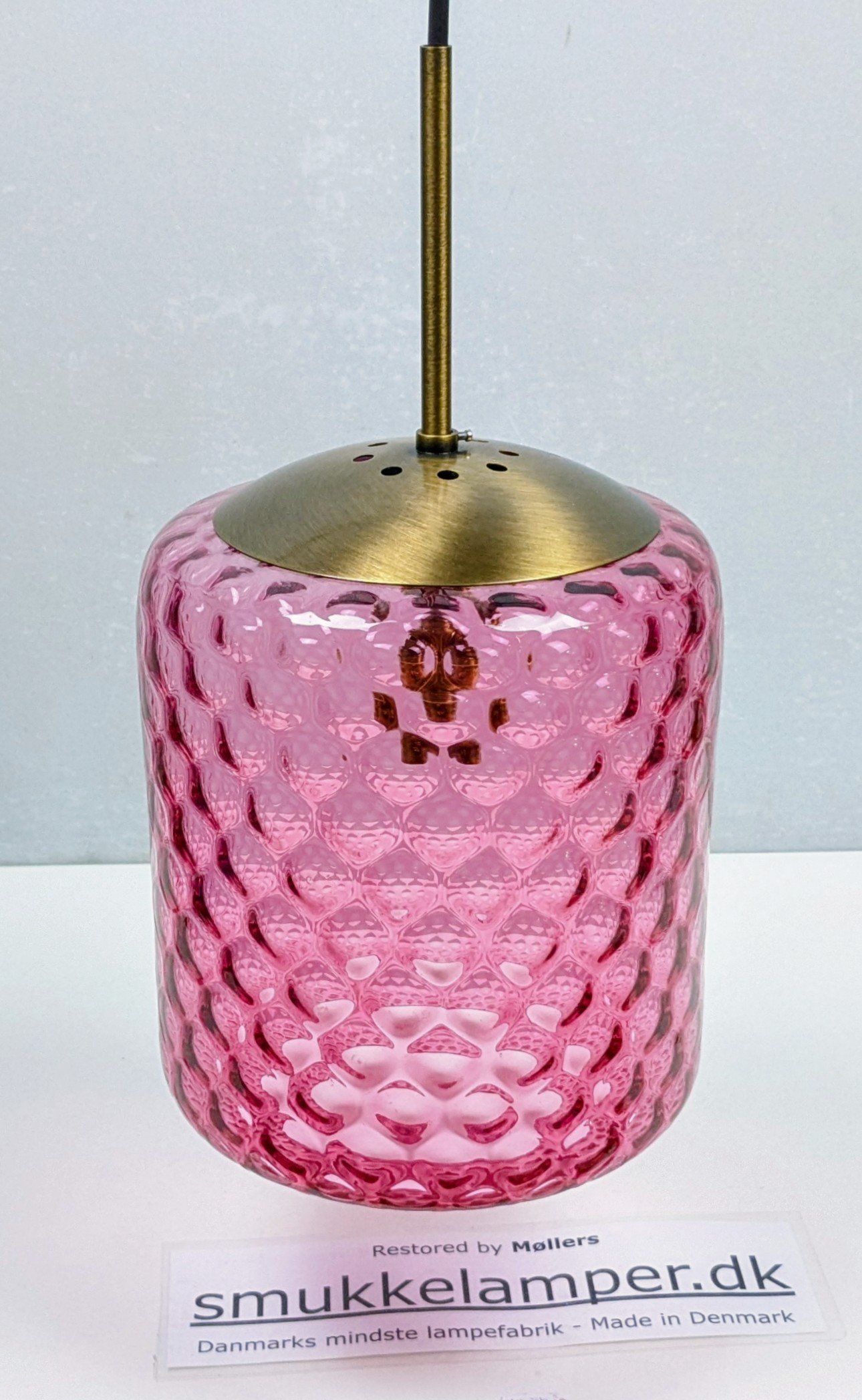 Céleste Rosé – Håndsamlet Dansk Design i Antikt Bobleglas. Ø20. Nyt el. Unika. - Billede 3