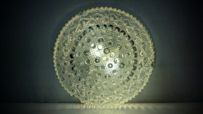 Stor Helena Tynell plafond, Glashütte Limburg, Tyskland. Ø34. Perfekt stand. 1960. Til væg eller loft.