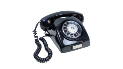 Skøn Sort Teli Schema dreje skive telefon fra ca. 1960.