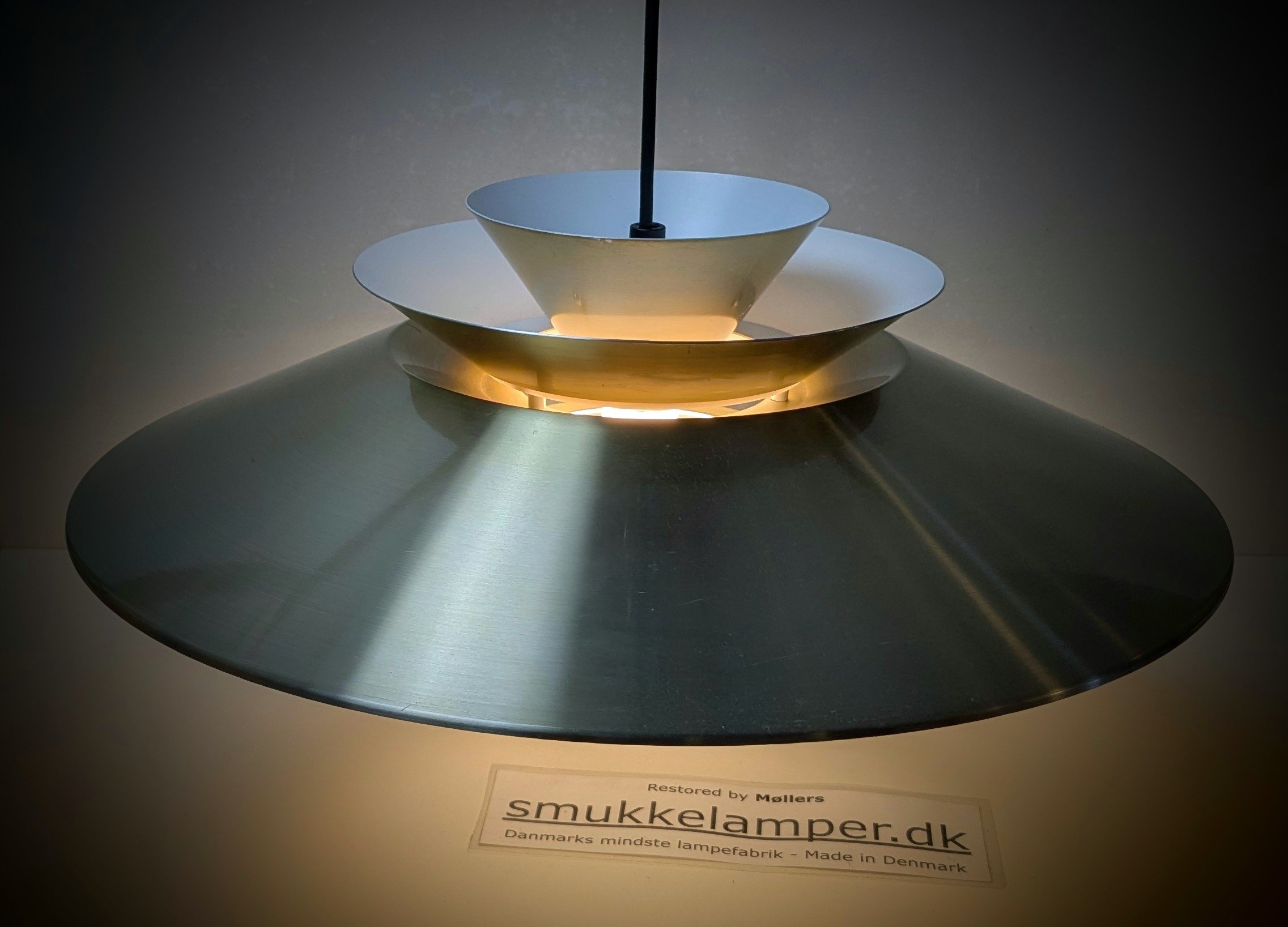 Dansk design spisebordslampe 1960. Ø50. Superlight. Nyt el. I flot stand. Minimale brugsspor. - Billede 2