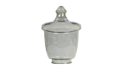 Vintage lampeglas fra 1970. E.S.Horn. Sort tonet Ø18. Gribekant 97 mm