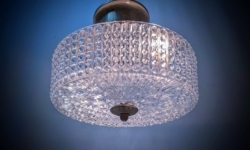 Skøn plafond 1960. Orrefors glas. Fuld restaureret. Ø24. Bla. nyt el. Ståks