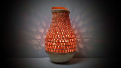 Ikea Misterhult lampe. 36 cmH. Bambus.