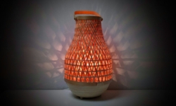 Ikea Misterhult lampe. 36 cmH. Bambus.