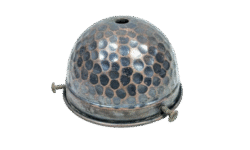 Antik patineret glasholder i kobber. Til lampeglas gribekant 75 – 85 mm.