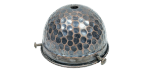 Antik patineret glasholder i kobber. Til lampeglas gribekant 75 – 85 mm.