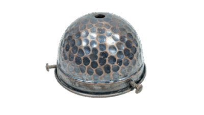 Antik patineret glasholder i kobber. Til lampeglas gribekant 75 - 85 mm.