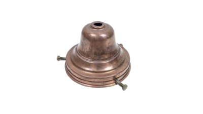 Antik patineret glasholder i kobber. Til lampeglas gribekant 70 - 82 mm.