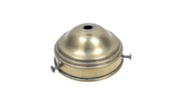 Antik patineret glasholder i messing. Til lampeglas gribekant 75- 85 mm.