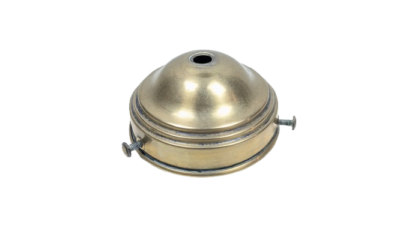 Antik patineret glasholder i messing. Til lampeglas gribekant 75- 85 mm.