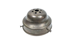 Antik patineret glasholder i messing. Til lampeglas gribekant 74- 84 mm.