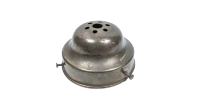 Antik patineret glasholder i messing. Til lampeglas gribekant 74- 84 mm.