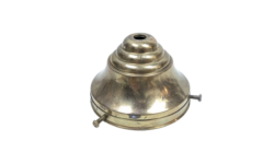 Antik patineret glasholder i messing. Til lampeglas gribekant 72- 82 mm.