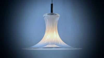 Klassisk dansk design 1980. Svane fjer glas. El - Light. Håndlavet. Ø30. Nyt el m.m