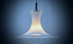 Klassisk dansk design 1980. Svane fjer glas. El – Light. Håndlavet. Ø30. Nyt el m.m