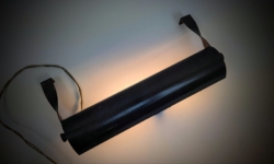 Sjælden Engelsk biblioteks reol lampe fra 1930. Original med 3,5 meter ledning og original gløderør.