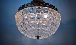 Facet – Nordic Classicism –  Skandinavisk Art Deco plafond i massivt gla. Nyt el. 3 kg glas. Ø25.