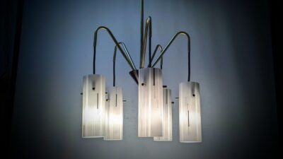 Sjælden Fog & Mørup lysekrone fra 1950’erne – Fuldrestaureret dansk design. Pickup only