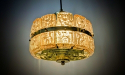 Custom fuld restaureret Glas pendel fra 1960. Nyt el. m.m Ø26. 3 kilo glas. Pickup only