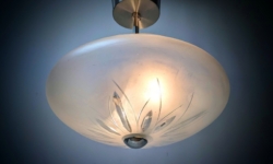 Custom håndsamlet ampel plafond. Ø27. 32cmH. Nyt el m.m. Unika