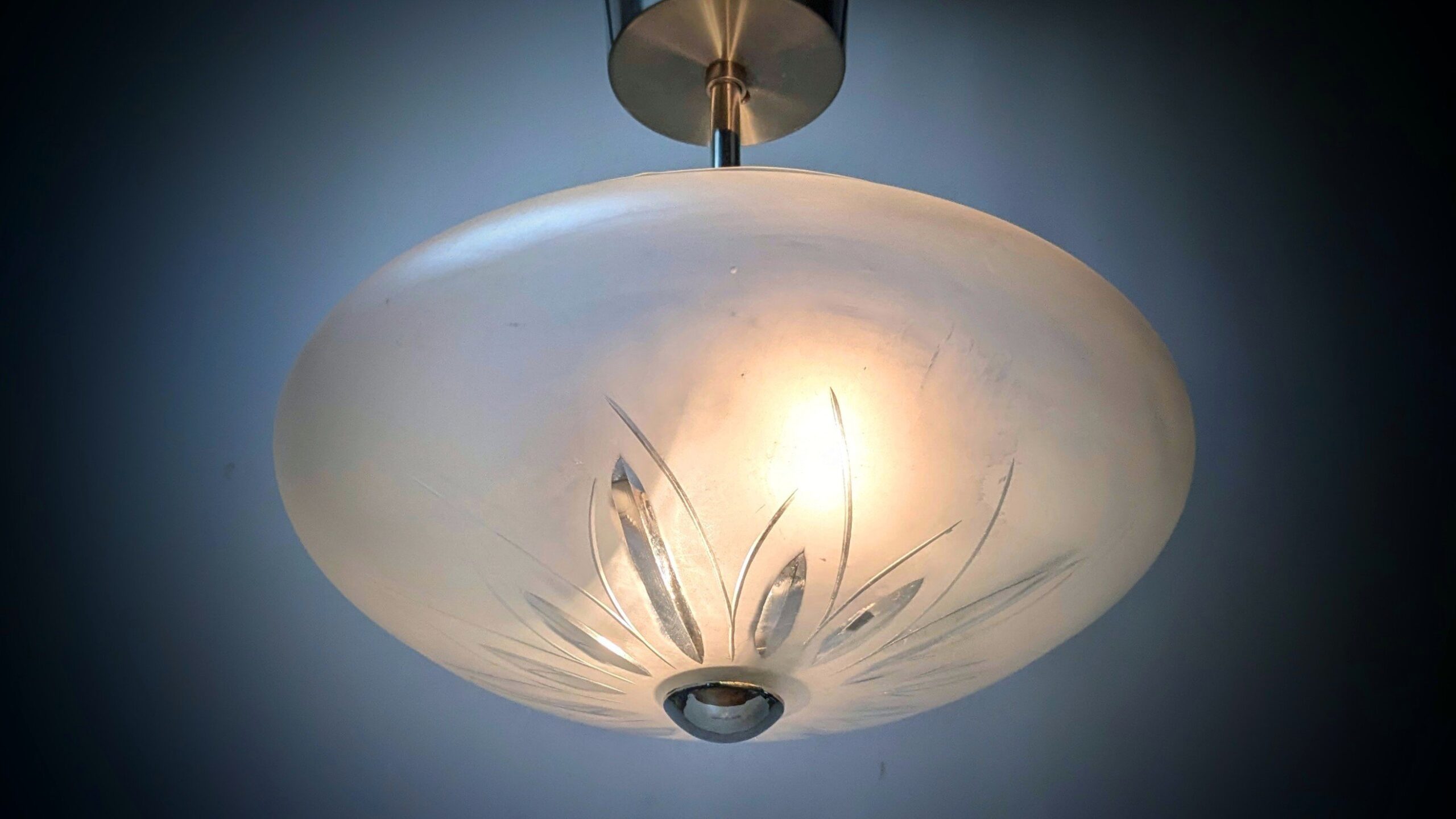 Custom håndsamlet ampel plafond. Ø27. 32cmH. Nyt el m.m. Unika