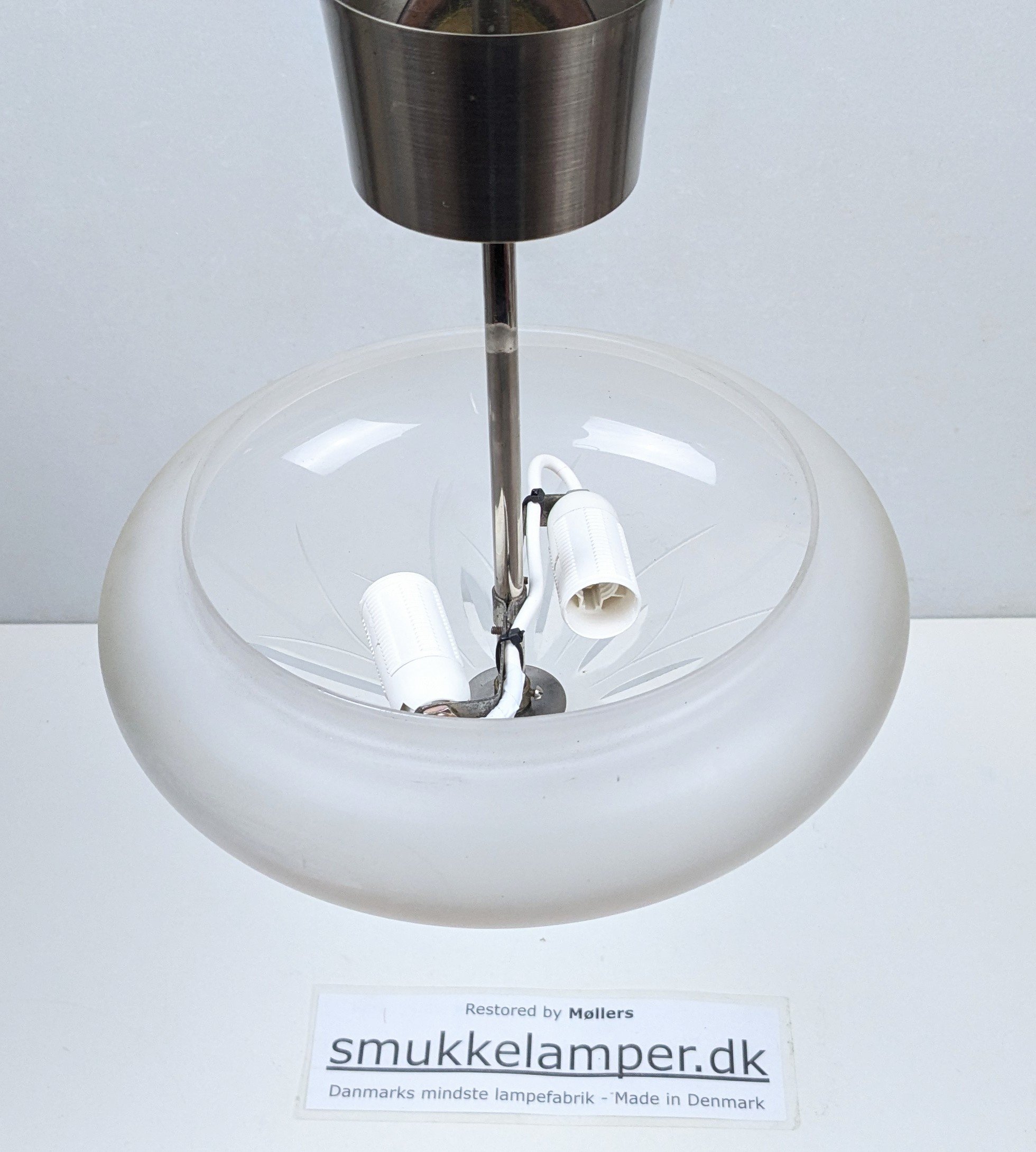 Custom håndsamlet ampel plafond. Ø27. 32cmH. Nyt el m.m. Unika