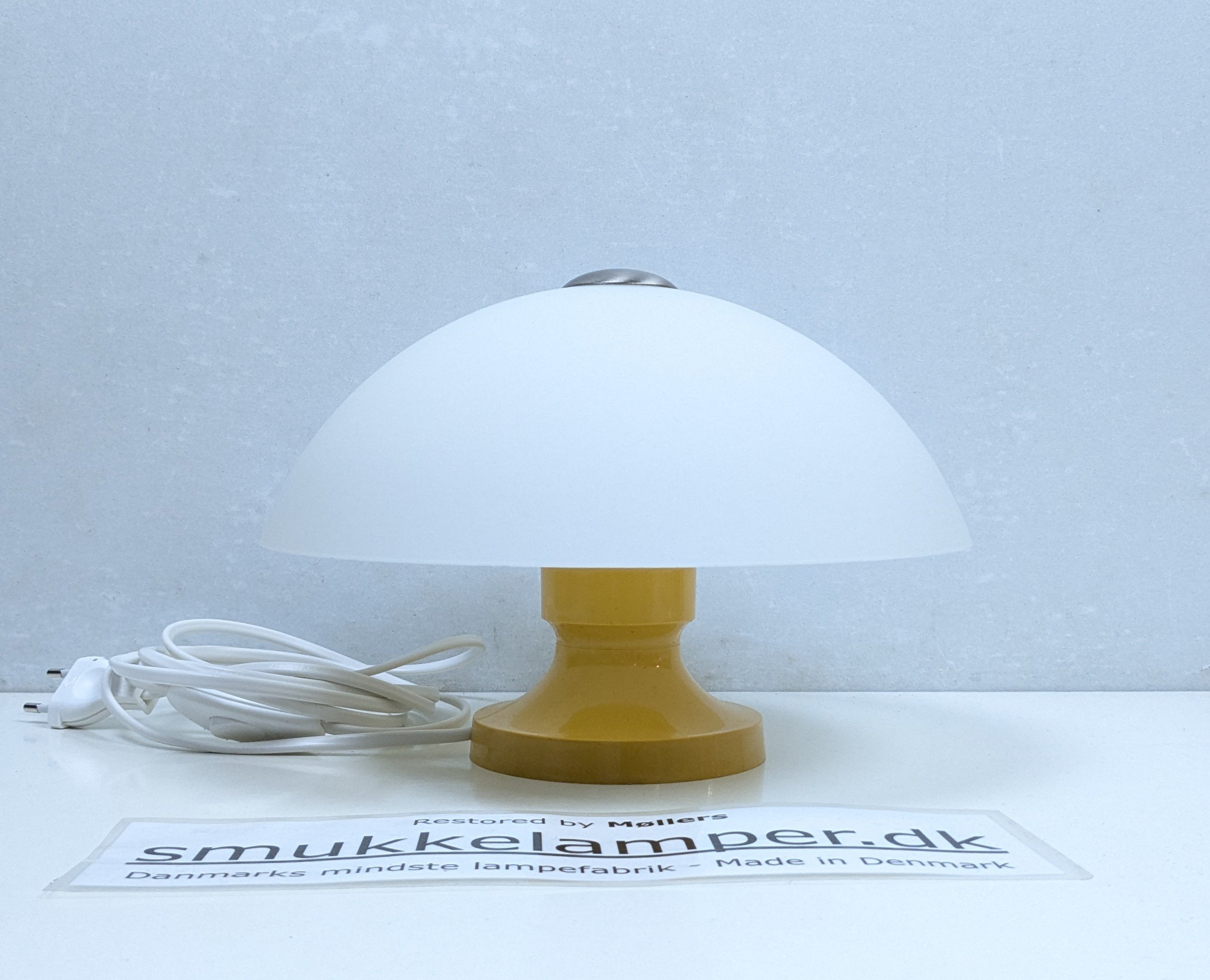 Custom håndsamlet Fat Mushroom TV bordlampe. Ø25. Nyt el. m.m. Unika. - Billede 2