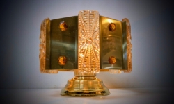 Custom håndsamlet prisme TV reol lampe. Ø28. Redesign. Pickup only.