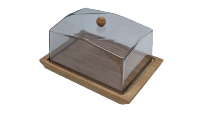 Vintage ostebox i bøg. 1980. Til oste på max 15x10cm. 6 cm høje oste.