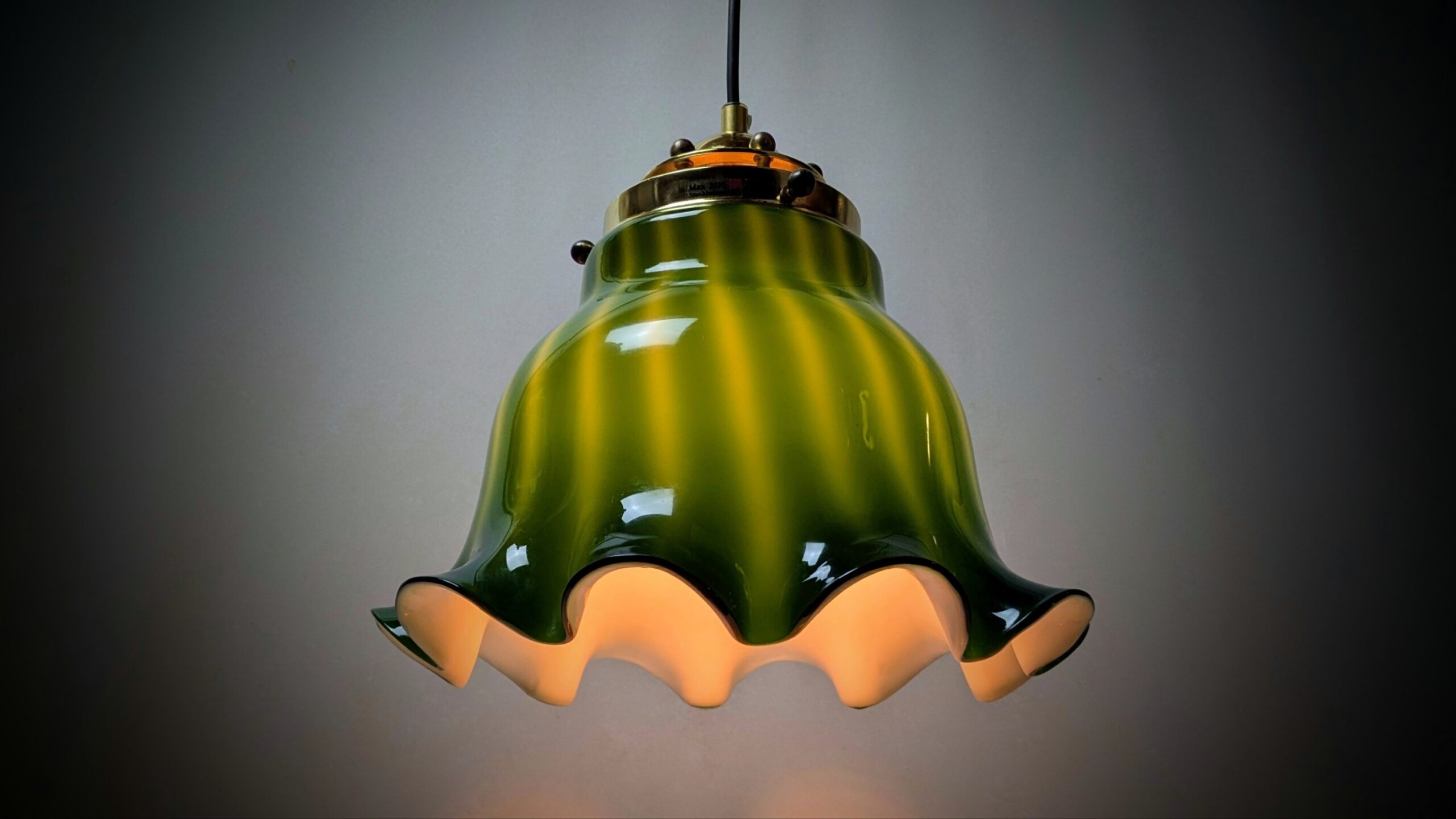Glaspendel 1960’erne – Et Lysende Designikon med Bolche-mønster. Ø30. Restored - Billede 4