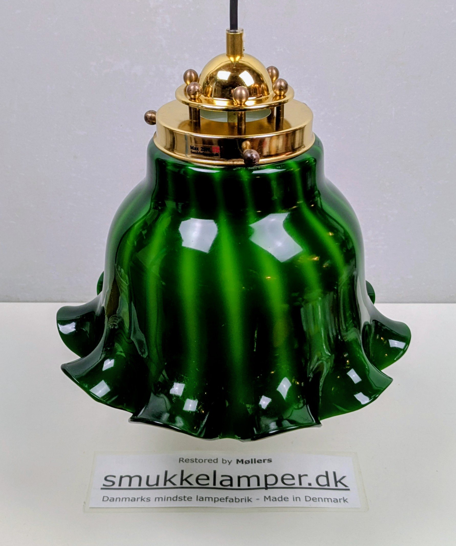 Glaspendel 1960’erne – Et Lysende Designikon med Bolche-mønster. Ø30. Restored - Billede 5