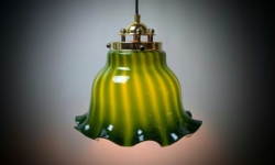 Glaspendel 1960’erne – Et Lysende Designikon med Bolche-mønster. Ø30. Restored