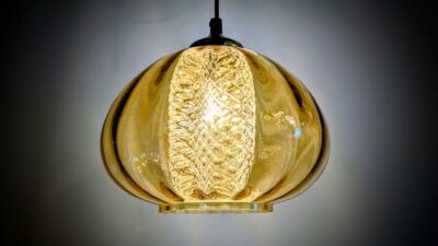 Skøn strålende Carl Fagerlund pendel fra 1960. Ø28. Fuld restaureret. Dobbelt glas