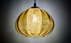 Skøn strålende Carl Fagerlund pendel fra 1960. Ø28. Fuld restaureret. Dobbelt glas