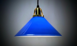 Skøn dansk blå skomager pendel fra 1980. Professionelt restaureret. Ø24,4. Odreco.